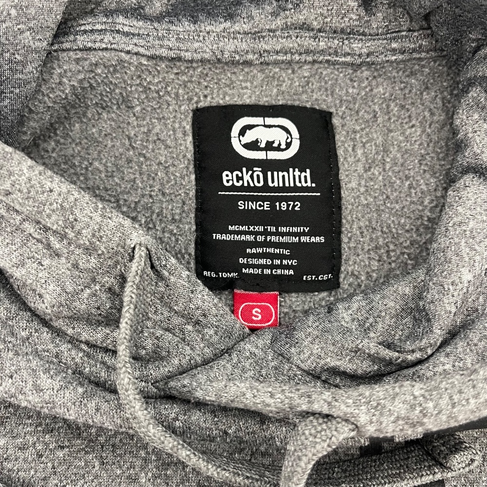 Ecko Unlimited Mens Size S Pullover Hoodie‎ Heather Gray Long Sleeve Pockets - Picture 4 of 10